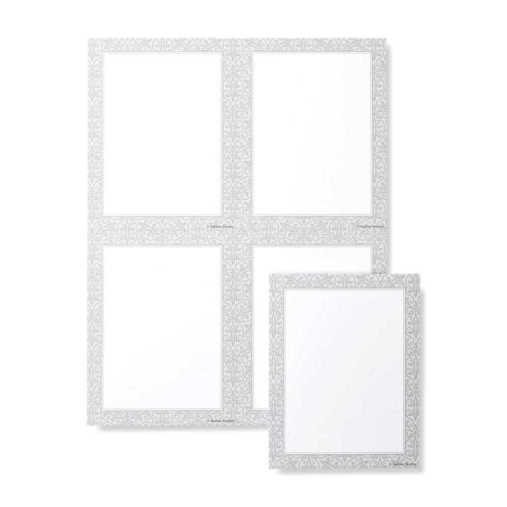 Silver border print at home invitations gartner studios gartner